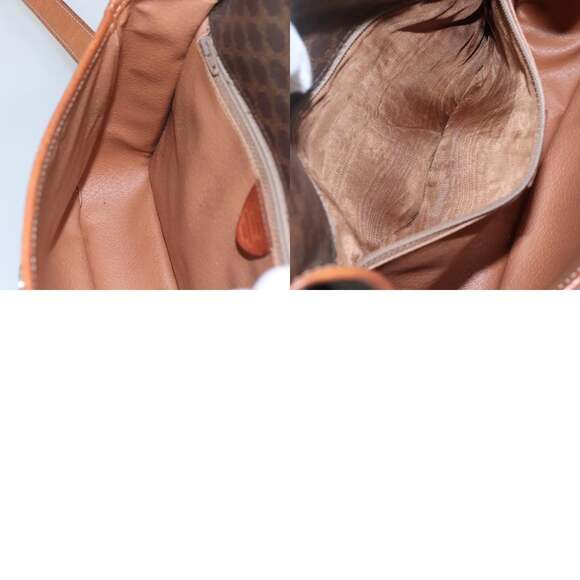 CELINE Macadam Canvas Circle Shoulder Bag Pvc Leather Brown Gold - Picture 12 of 12